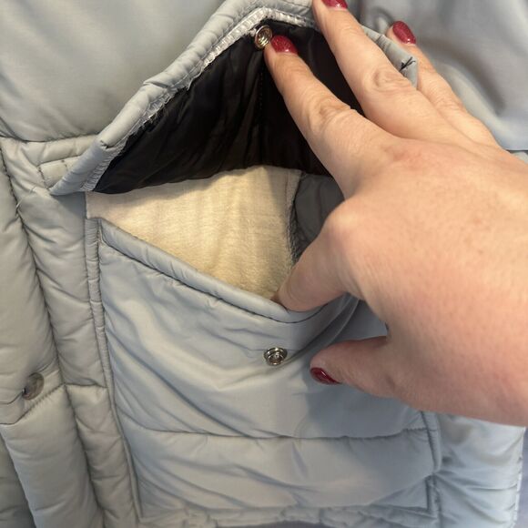 VTG Walls BLIZZARD PRUF Puffer Coat Faux Fur Collar Chore Western Mens L Gray - Picture 8 of 10